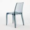 Vierkante salontafel wit 70x70 cm met stalen onderstel en 2 transparante stoelen Cristal Light Titanium Kosten