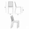 Vierkante salontafel wit 70x70 cm met stalen onderstel en 2 transparante stoelen Dune Titanium Afmetingen