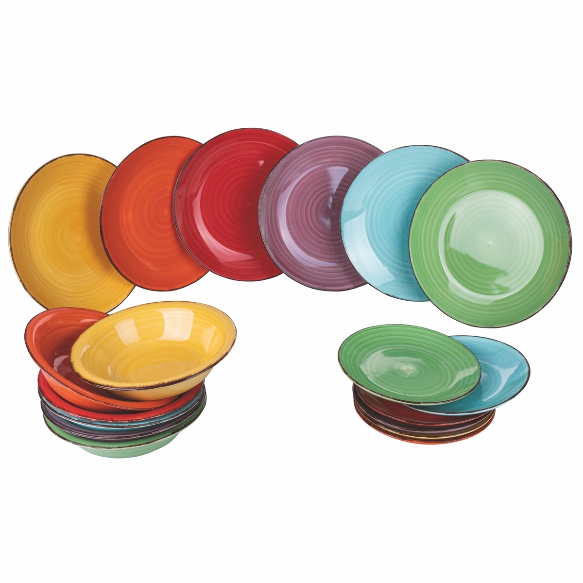 Handbeschilderd servies 18-delig aardewerk voor 6 personen Baita Aanbieding Handbeschilderd servies 18-delig aardewerk voor 6 personen Baita Aanbieding