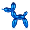 Ballonhond sculptuur blauw, metalen look, hars, Mira XL Aanbod