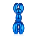 Ballonhond sculptuur blauw, metalen look, hars, Mira XL Korting