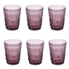 Set van 6 waterglazen 280ml met reliëfdecor Nobilis 2 Korting