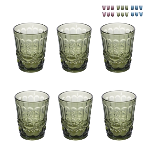 Set van 6 waterglazen 280ml met reliëfdecor Nobilis 2 Aanbieding