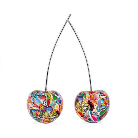 Pop Art Beeld Kersenpaar in Graffitistijl van Kunststof Alma-PA Aanbieding