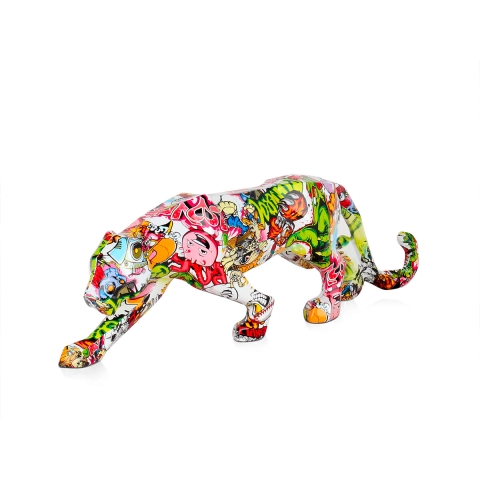 Moderne Panter Sculptuur van Hars - Pop Art Graffiti Kari-PA Aanbieding