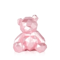 Moderne sculptuur in hars low poly teddybeer met parelmoereffect Rimo-P Aanbod