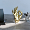 Moderne resinensculptuur met metaal look OK-gebarengestal Zynth Verkoop
