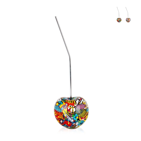 Kersenbeeld in hars pop art stripfiguur stijl MiniKora-PA Aanbieding