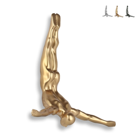 Moderne wandsculptuur duiker in hars met metaal-effect Veda-M Aanbieding