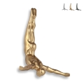 Moderne wandsculptuur duiker in hars met metaal-effect Veda-M Aanbieding