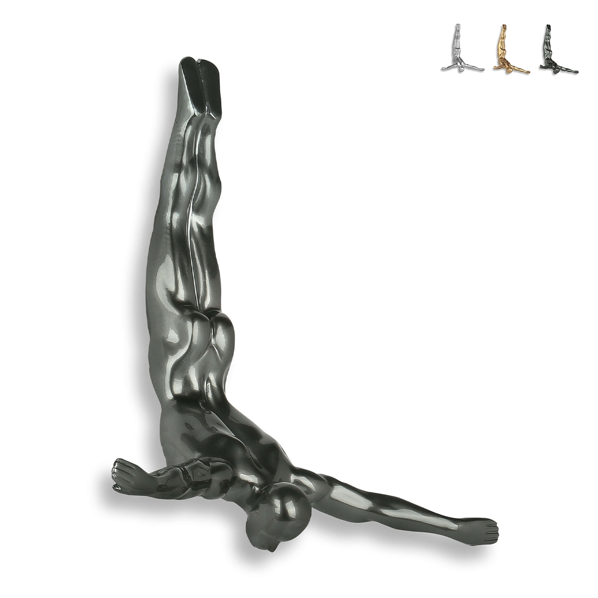 Moderne wandsculptuur duiker in hars met metaal-effect Veda-M Kortingen Moderne wandsculptuur duiker in hars met metaal-effect Veda-M Kortingen