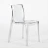 Vierkante salontafel zwart 70x70 cm met stalen onderstel en 2 transparante stoelen Femme Fatale Phantom Model