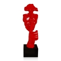 Surrealistisch mannengezicht sculptuur in gelakt hars Lira-L Kortingen