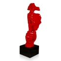 Surrealistisch mannengezicht sculptuur in gelakt hars Lira-L Aanbod