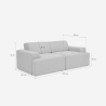 Stoffen 2-zits bank in modern design 202x100x76 cm Acamar 