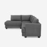 Moderne 3-zits design hoekbank in grijze stof Alhena Korting