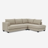3-zits design hoekbank met chaise longue in beige stof Avior Verkoop