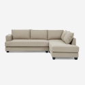 3-zits design hoekbank met chaise longue in beige stof Avior Aanbod
