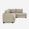 3-zits design hoekbank met chaise longue in beige stof Avior Korting