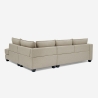 3-zits design hoekbank met chaise longue in beige stof Avior Kortingen