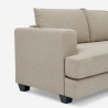 3-zits design hoekbank met chaise longue in beige stof Avior Catalogus