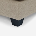 3-zits design hoekbank met chaise longue in beige stof Avior Voorraad