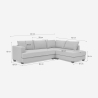 3-zits design hoekbank met chaise longue in beige stof Avior Keuze