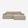 Modern design stoffen 3-zitsbank met chaise longue rechts Toliman Verkoop