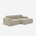 Modern design stoffen 3-zitsbank met chaise longue rechts Toliman Aanbod