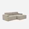 Modern design stoffen 3-zitsbank met chaise longue rechts Toliman Aanbod