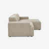 Modern design stoffen 3-zitsbank met chaise longue rechts Toliman Korting