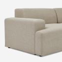 Modern design stoffen 3-zitsbank met chaise longue rechts Toliman Voorraad