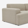 Modern design stoffen 3-zitsbank met chaise longue rechts Toliman Voorraad