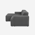 3-zits stoffen design bank met chaise longue links Seginus Korting