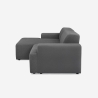 3-zits stoffen design bank met chaise longue links Seginus Korting