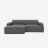 3-zits stoffen design bank met chaise longue links Seginus Verkoop