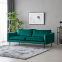Moderne en elegante donkergroene fluwelen 3-zits bank Tashi Aanbieding
