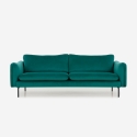 Moderne en elegante donkergroene fluwelen 3-zits bank Tashi Korting
