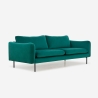 Moderne en elegante donkergroene fluwelen 3-zits bank Tashi Aanbod