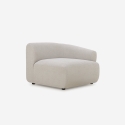 2-zits modulaire bank in beige stof Yuna-2 Voorraad