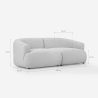 2-zits modulaire bank in beige stof Yuna-2 Prijs