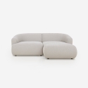 Modern design modulaire 2-zitsbank in stof met poef Yuna-2P Verkoop
