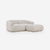 Modern design modulaire 2-zitsbank in stof met poef Yuna-2P Aanbod