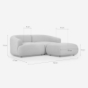Modern design modulaire 2-zitsbank in stof met poef Yuna-2P 
