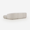 Modulaire stoffen 3-zits bank met poef Yuna-3P Korting