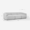 Modulaire 3-zits bank in beige stof Yuna-3 