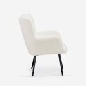 Moderne witte bouclé stoffen fauteuil Womb Korting