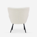Moderne witte bouclé stoffen fauteuil Womb Catalogus