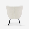 Moderne witte bouclé stoffen fauteuil Womb Catalogus