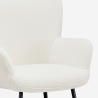 Moderne witte bouclé stoffen fauteuil Womb Voorraad